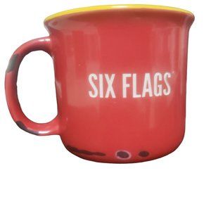 Six Flags The Flash Logo Ceramic Mug by DC Comics 12oz Distressed Design